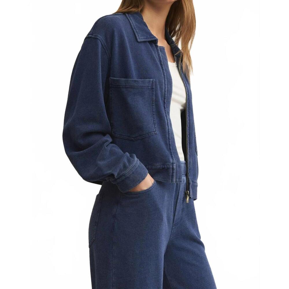 NEW Z SUPPLY heritage knit denim jacket in indigo - Picture 3 of 4
